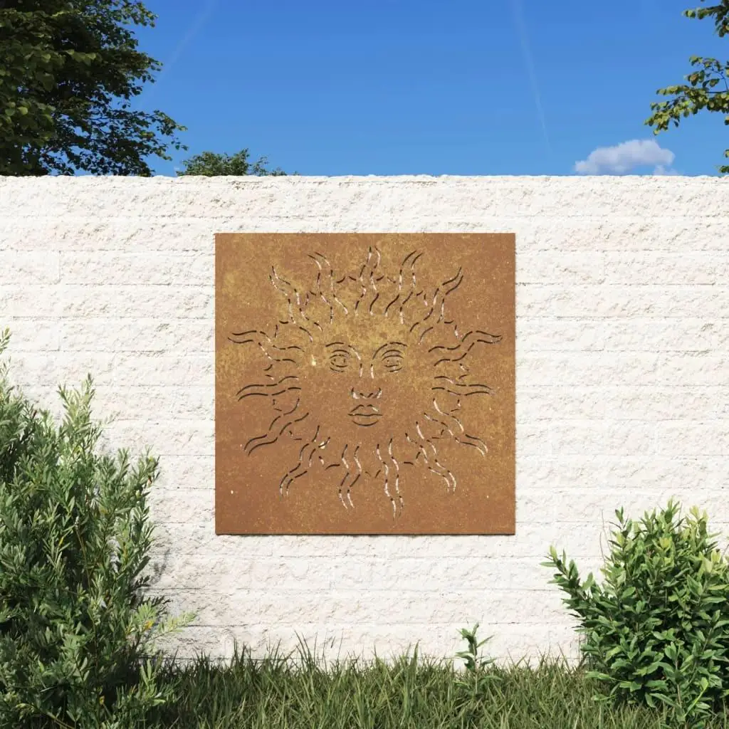 21.7x21.7 Corten  Sun Wall Art for Patio Decoration - Stylish Outdoor Decor