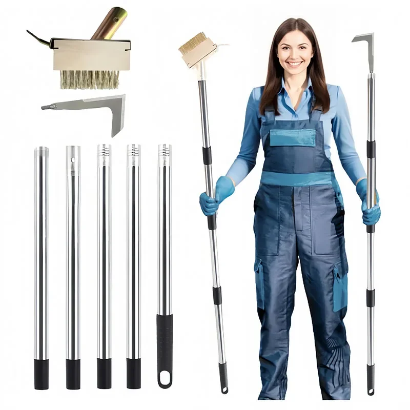 Stainless Steel Weeder Garden Courtyard Weeding Set Adjustable Portable Ground Seam Weed Removal Tools Hand Weeding Hook