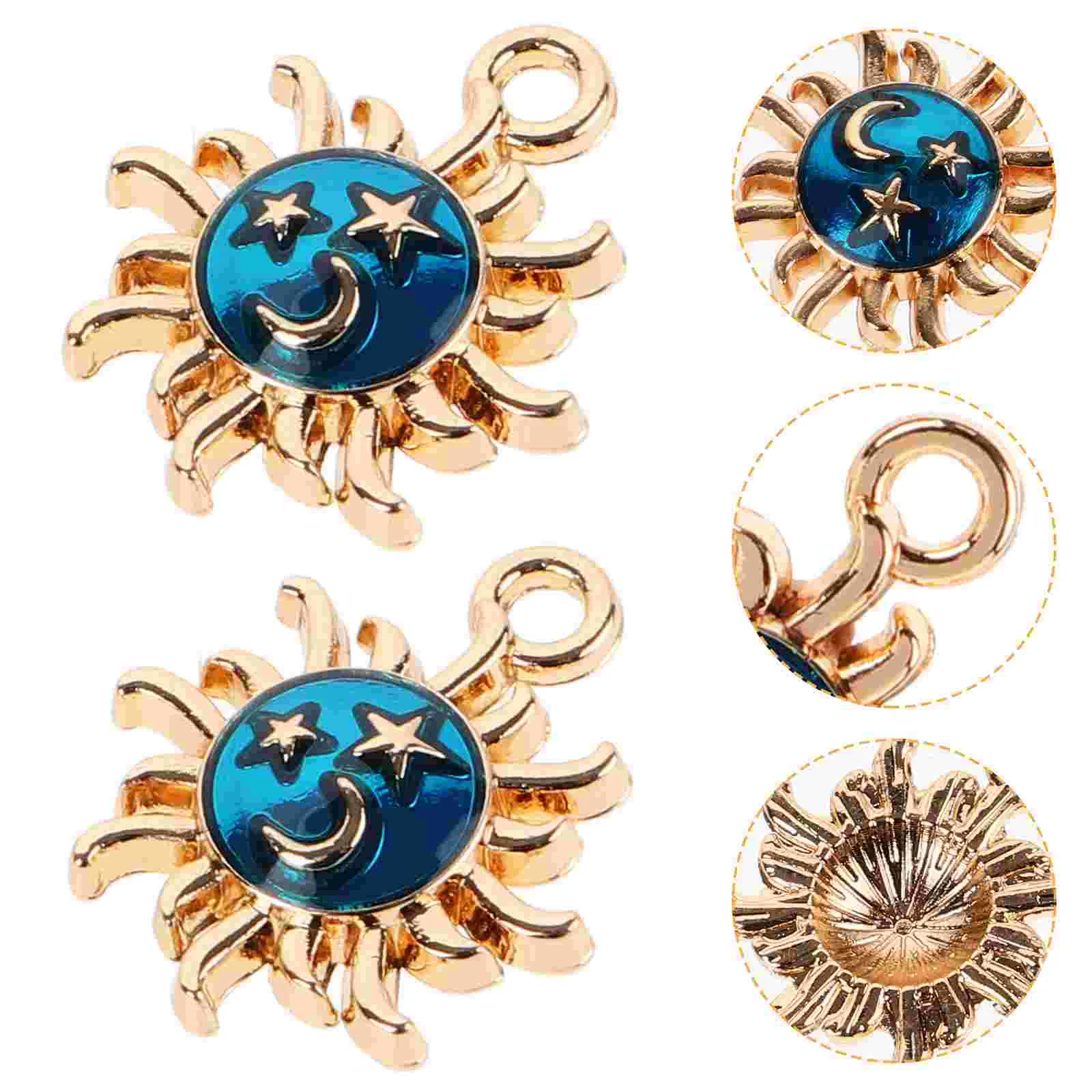 

30 Pcs Sun Pendant DIY Earrings Accessories Pendants Shaped Charms Alloy Jewelry Findings Material Necklaces