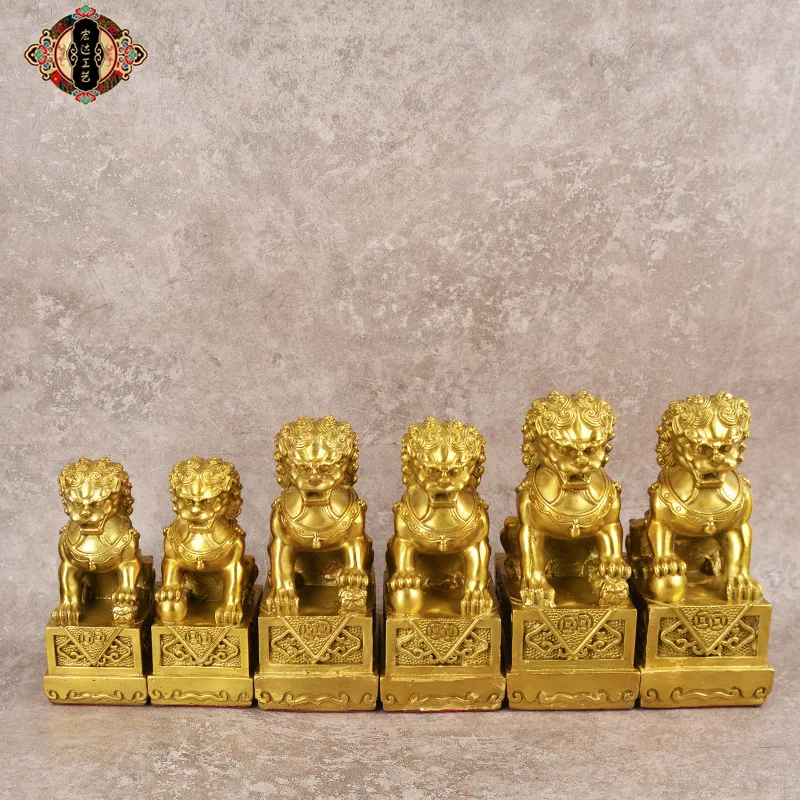 

Brass Beijing Door Lions Home Office Entrance Lion Copper Ware Ornaments