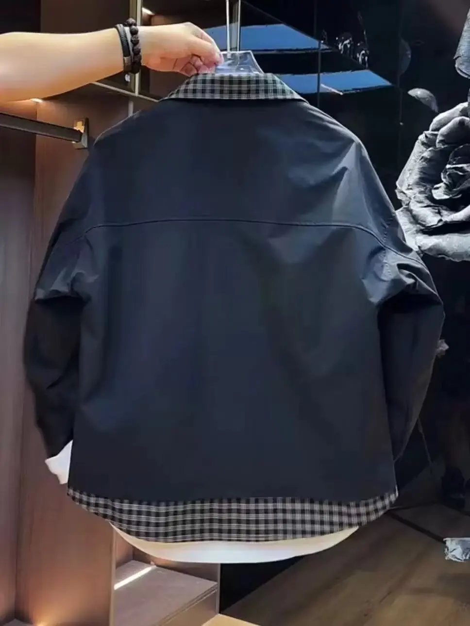 Męskie kurtki z imitacją dwóch kołnierzy, modne kurtki na wiosnę i jesień, marka Pi Shuai, popularne kurtki męskie z internetu, nowość 2025, męskie topy wiosenne.