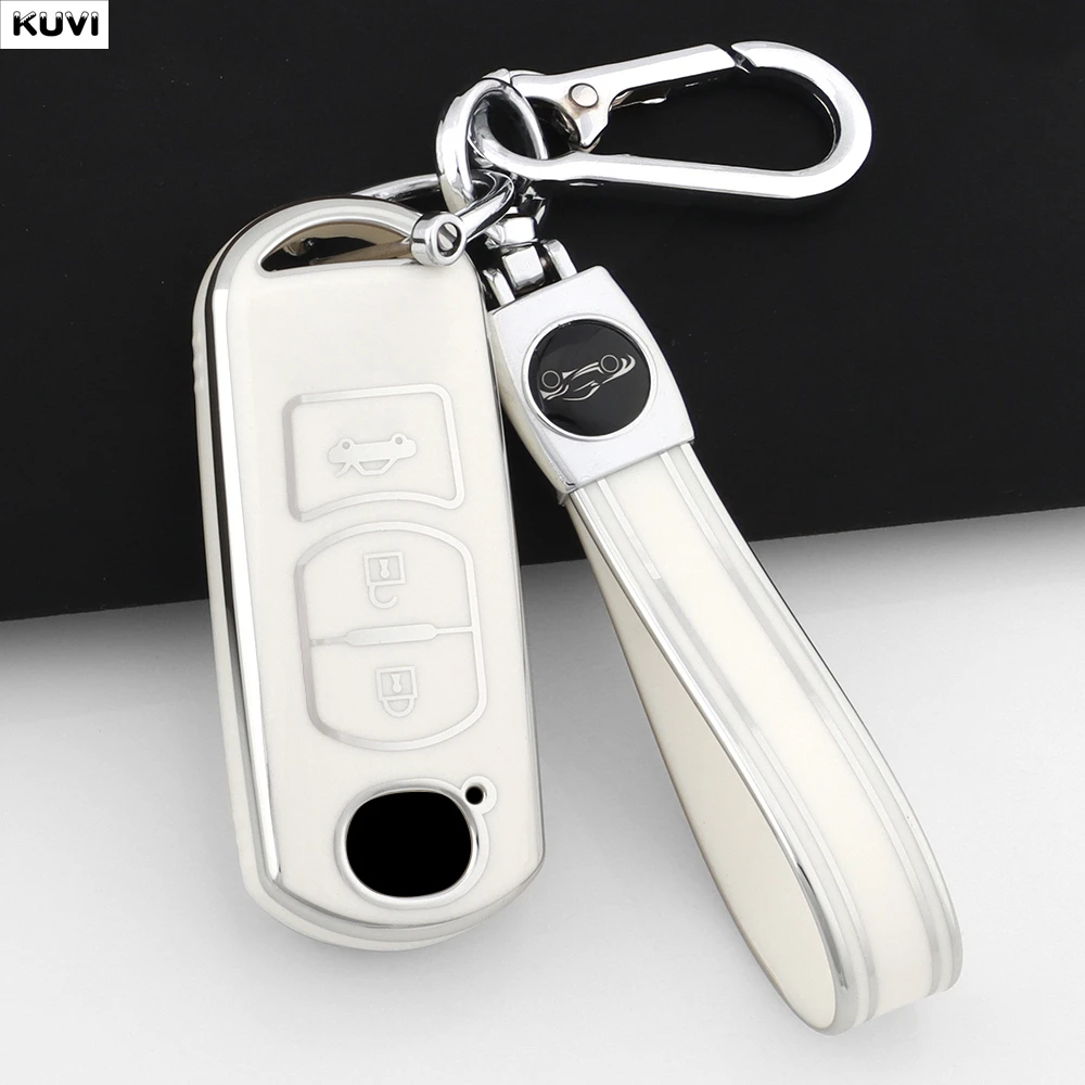 For Mazda 2 3 5 6 Axela Atenza Demio CX-3 CX5 CX-7 CX-9 MX-5 Fashion TPU Car Key Cover Case Bag Keychain Protector Accessories view 3
