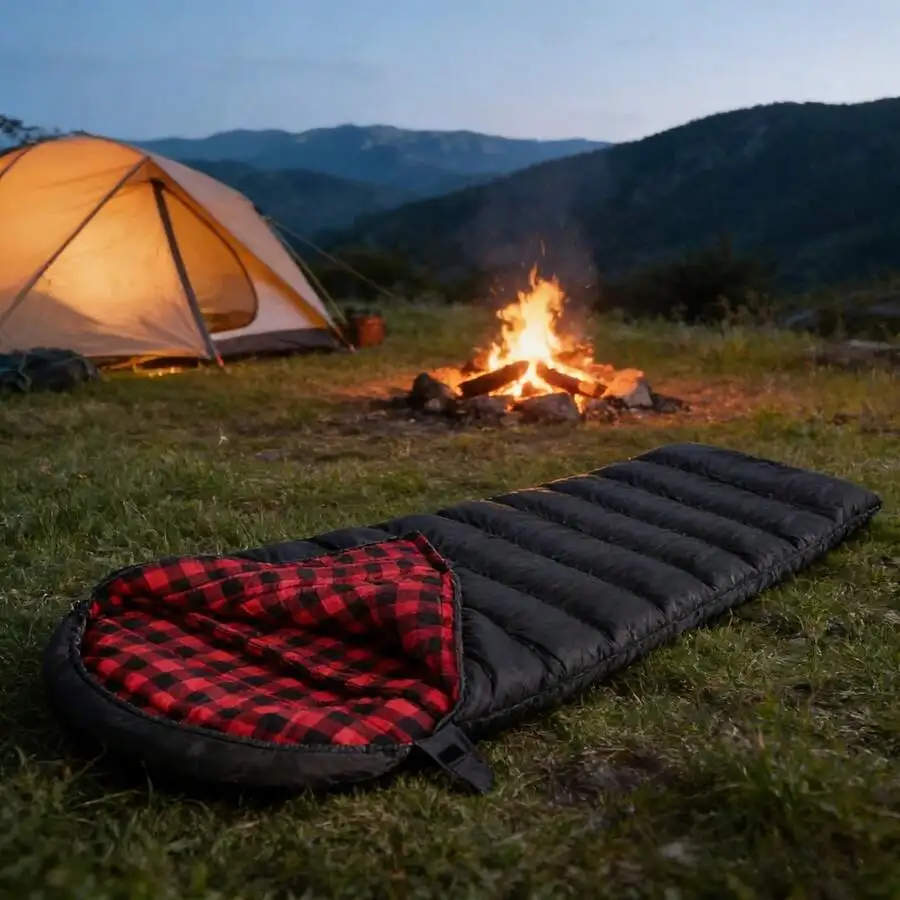 Outdoor Single Sleeping Bag, Camping Sleeping Bag, Insulated With Synthetic Fibers, Zipper Closure, Suitable For Adults In All F