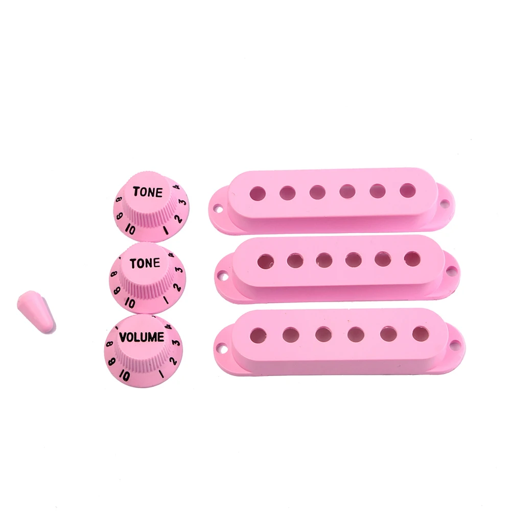 

Pink Pickup Plastic Cover Guitar Knobs and Switch Tip Electric Pickupsingle Coil Volume Light