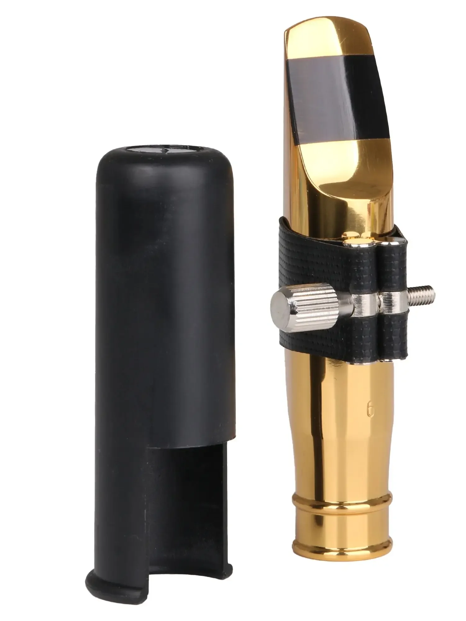 YIBUY Professional Gold-Plated Tenor Saxophone Mouthpiece 6# w/ PU Leather Cap