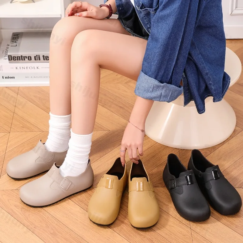

Fashion Versatile Waterproof Single Shoes Women's 2025 Spring Soft Soled Comfortable Casual Slip on Flats Lightweight Rain Shoes