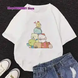 Cute Cartoon t-shirty letnie damskie Sumikko Gurashi t-shirty damskie z krótkim rękawem kobiece koszulki na co dzień Camiseta Mujer