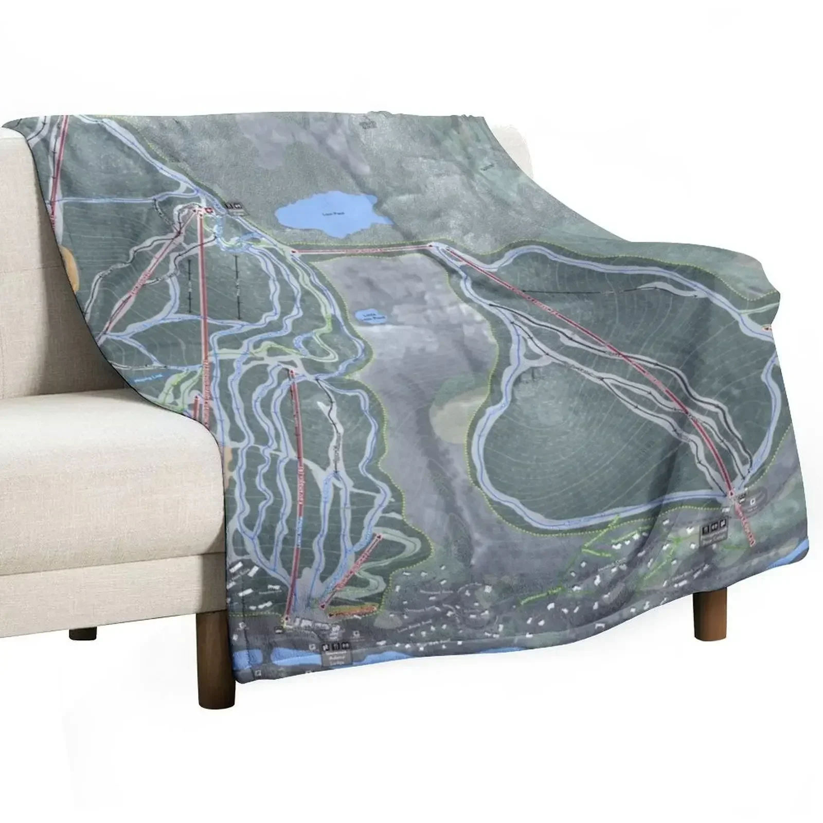 Loon Mountain Resort Trail Map Throw Blanket Blankets For Bed Plaid Winter beds Cute Travel Luxury Blankets