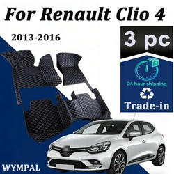 Custom Auto Luxury Leather Car Floor Mat For Renault Clio 4 2013 2014 2015 2016 Car Mat Full Set Women Waterproof Accessories
