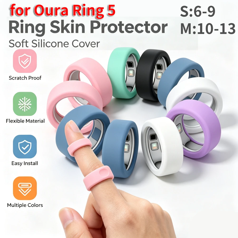For Oura Ring 5 Scratch Proof Smart Rings Sleeve Multifunctional Shockproof Rings Bumper Covers for Daily Life Gym Workout