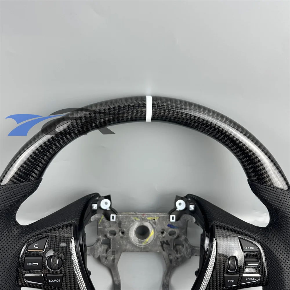 

Customized Carbon Fiber Black Leather With decorative frame and buttons Steering Wheel For 2015 2016 2017 2018-2020 Acura TLX