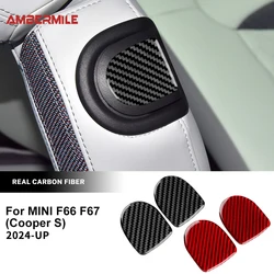 2PCS Carbon Fiber for Mini Cooper S F66 F67 2024 2025 Accessories Car Seat Handle Sticker Cover Decals Interior Trim Car Styling