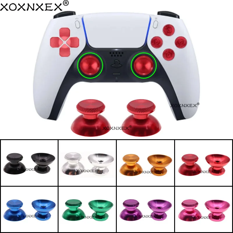 Xoxnxex 1 Paar = 2 Stuks Rocker Caps Voor Ps5 Console Aluminium Metalen Metalen Analoge Grepen Stick Fit Voor Sony Ps5 Controller