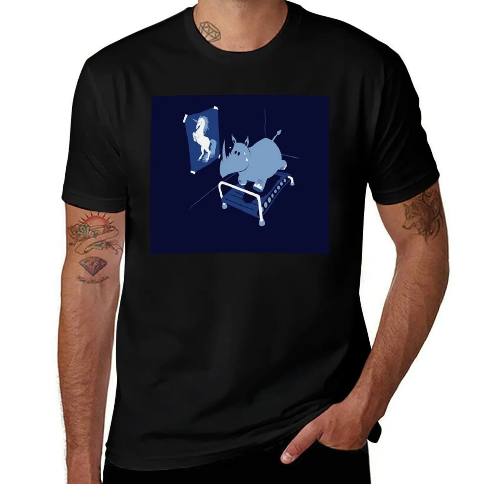 Rhino wants to be a Unicorn T-Shirt Classic Crew Neck Cotton T-Shirt