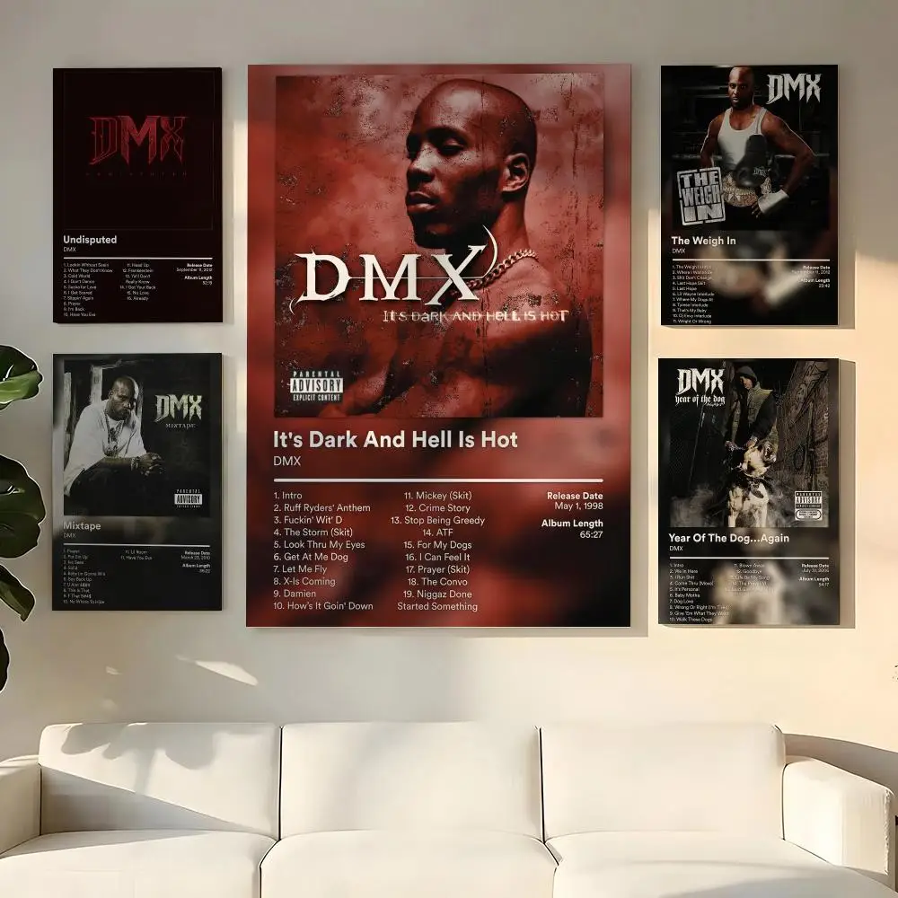 Rapper D-DMX Album Cover Painting Calligraphy Wooden Framed Canvas Poster Wall Art HD Waterproof Print Home Decor