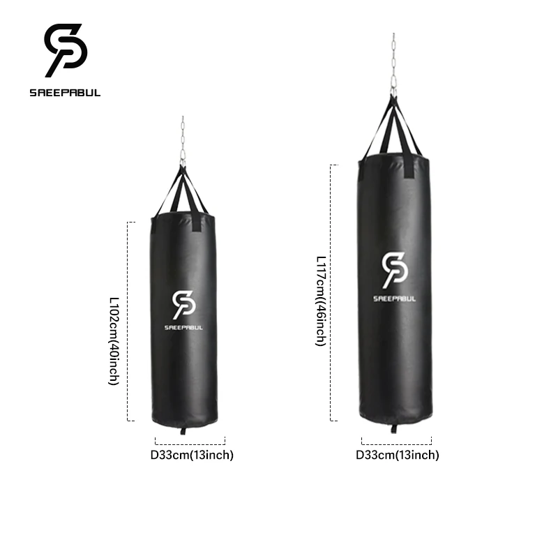 40in/46in Synthetic Leather Empty Boxing Sandbag Heavy Bag Fitness Sanda Target Kick Heavybag MMA Training Punching Bag Shell