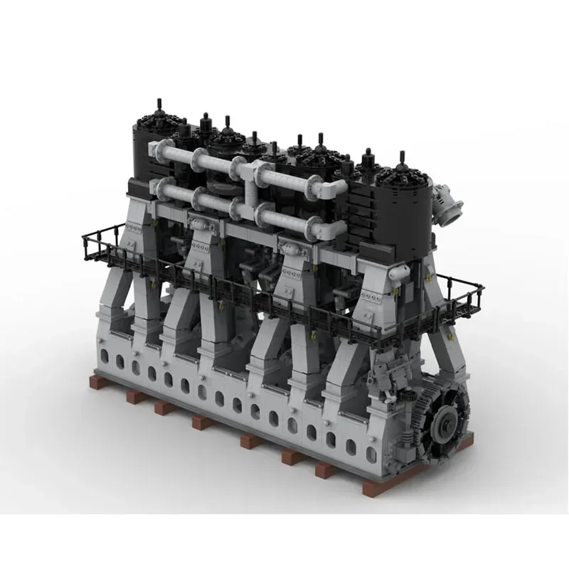 MOC-157380 Classic Movie Series Duplex Three Expansion Steam Engine Assembly Splicing Building Block Model 6584 Parts Toy Gift