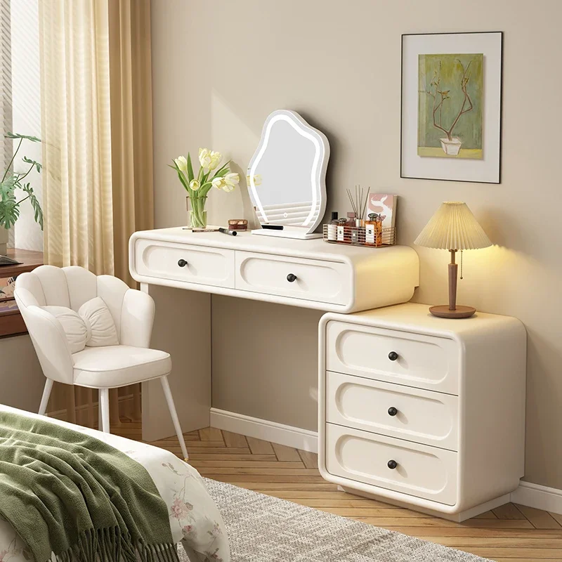 

Mirror Storage Room Vanity Tables Lights Chair White Luxury Makeup Vanity Tables Wood Girls Coiffeuse De Chambre Furniture