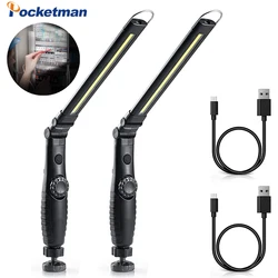 Portable COB LED Work Light USB Rechargeable Flashlight 360 Rotatable Magnetic Base Work Lamp Waterproof Torch Inspection Light