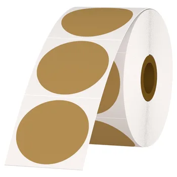 Étiquettes autocollantes thermiques circulaires de 2 pouces, rondes, rondes, thermiques, polyvalentes, en rouleau, 600 étiquettes/1 rouleau