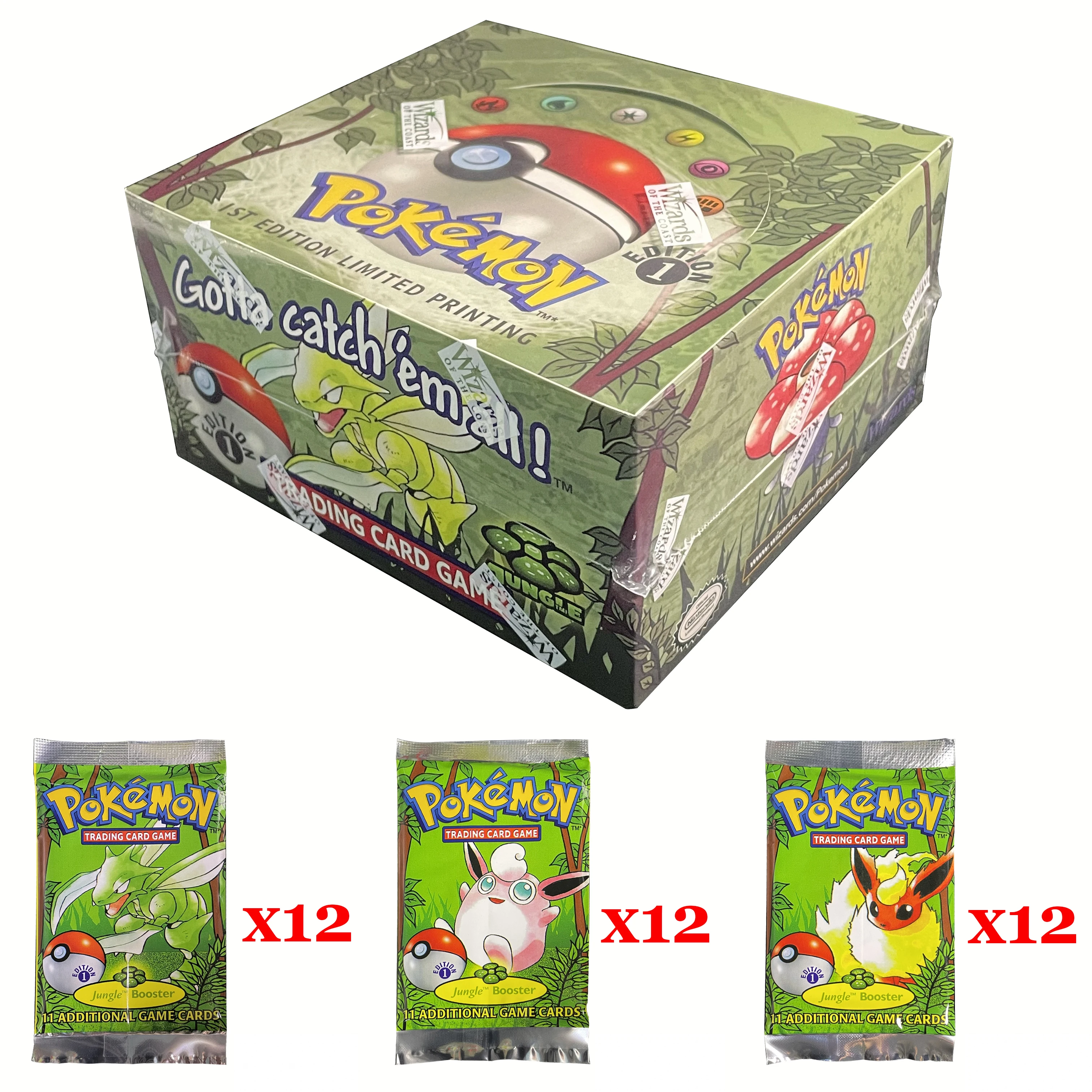 pokemon - jungle booster box 1st edition Pokemon TCG: Jungle 1st Edition Booster Pack (Flareon) – TBC Games main image 0