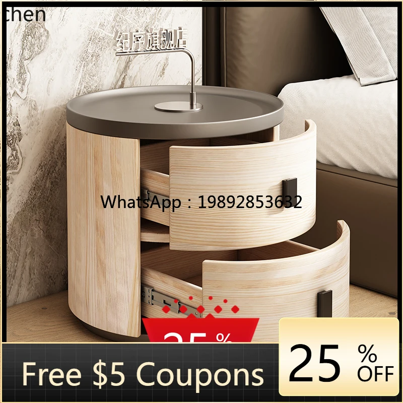 all solid wood extremely simple modern light luxury high sense round master bedroom creative storage