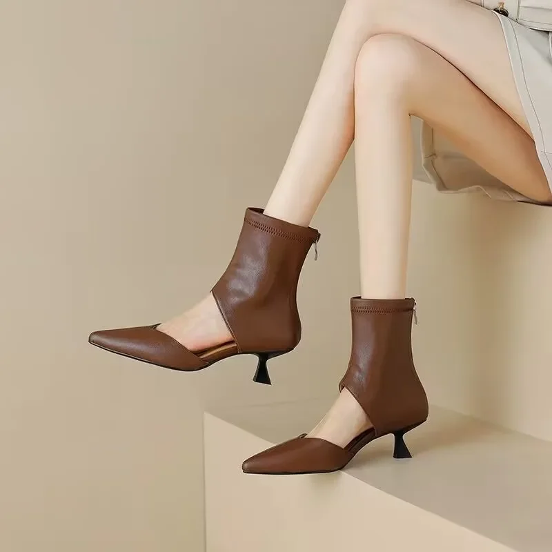 

2025 Hot Sale Ladies Shoes Back Zipper Women's Sandals Fashion Dress Summer New Plus Size Hollow Out Best Seller Sandal Boots