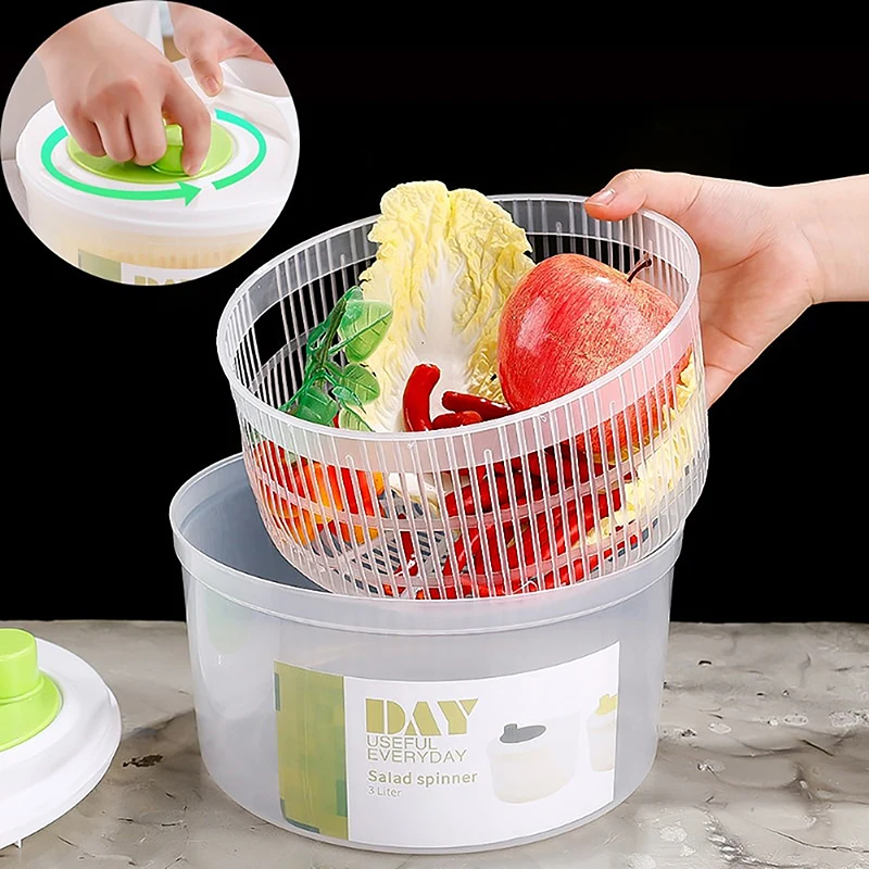 Vegetables Salad Spinner Lettuce Multifunction Dehydrator Green Washer Dryer Strainer Manual Vegetable Drainer Kitchen Gadgets