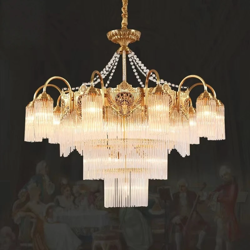 

Вилла отель французская люстра роскошный латунный кристалл классический романтический элегантный для гостиной спальни ​