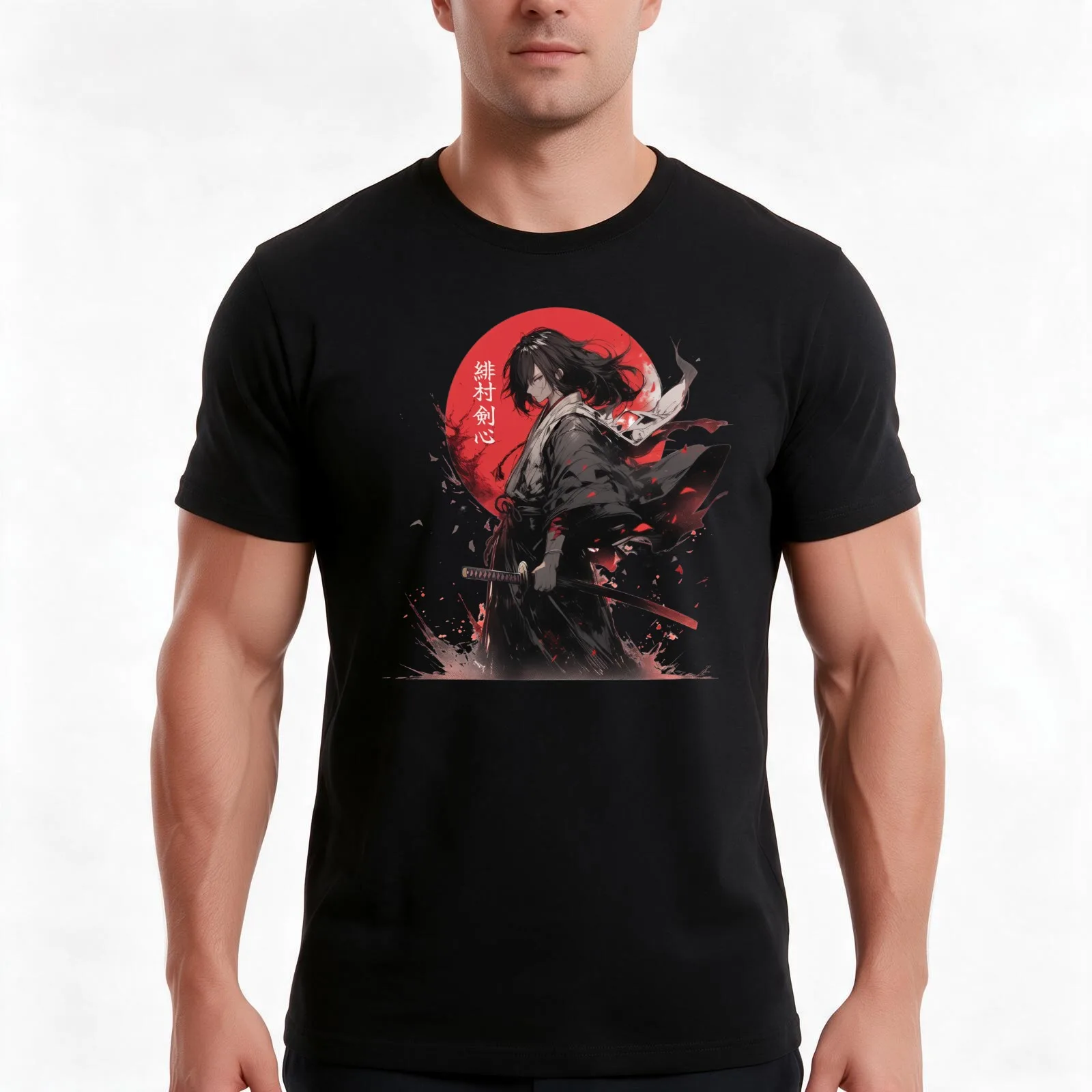Himura Kenshin T-Shirt Summer Casual Cotton Tee Oversized Streetwear Tops Vintage Graphic Print Loose Fit Short Sleeve