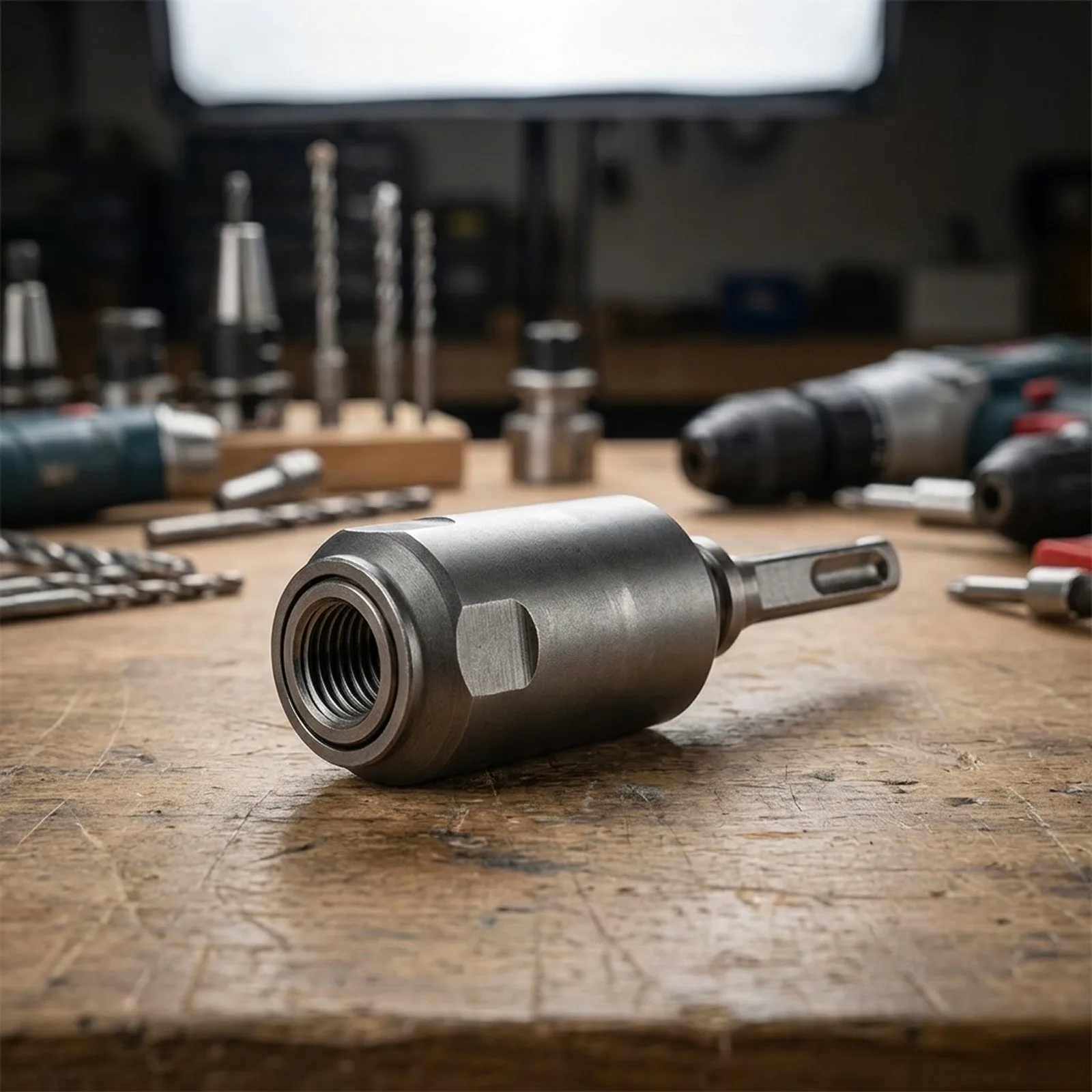 For SDS PLUS Hammer Drills Drill Bit Shank Adapter Square To Round Converter For Seamless Bit Transitions Silver