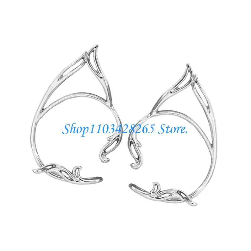 Modern Earrings Cuff Ear Clips Abstract Cutout For Themed Parties And Artistic Occasion G2TE