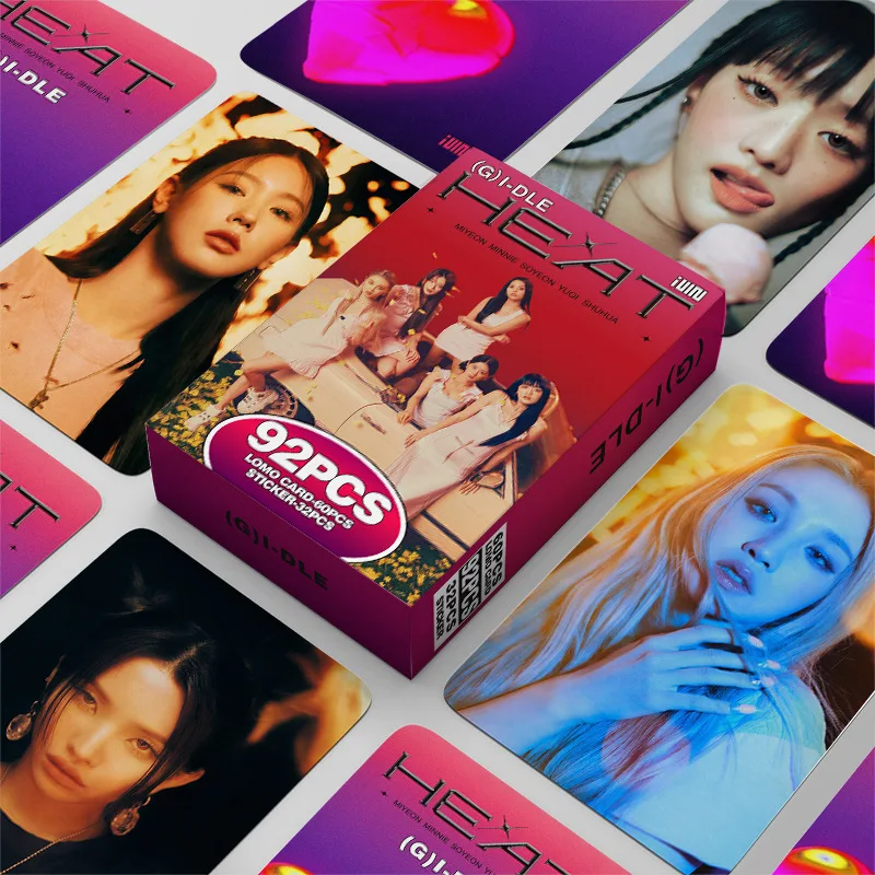 Juego de tarjetas Kpop (G)I-DLE HEAT I FEEL Lomo, sesión fotográfica, Ye Shuhua, MINNIE SONG, YUQI, colección de Fans, regalo, 92 Uds.