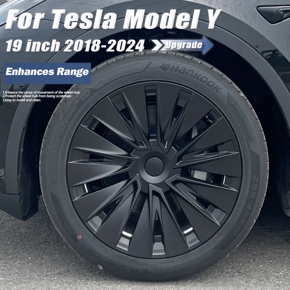 

4PCS Car HubCaps 19 Inch for Tesla Model Y Performance Replacement Wheel Cap Auto Hub cap Full Rim Cover Accessories 2019-2024