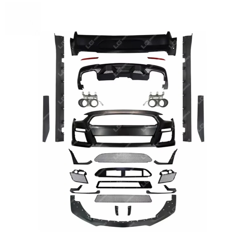 Body Kit for Mustang 18-20 Upgrade to GT500 Style Front Bumper Rear Bumper Side Skirts Exhaust Body Kit 4