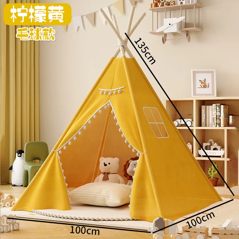 1.35m tenda para crianças interior doméstico portátil dobrável princesa wigwam bebê menina e menino brinquedo castelo tenda jogar casa para crianças