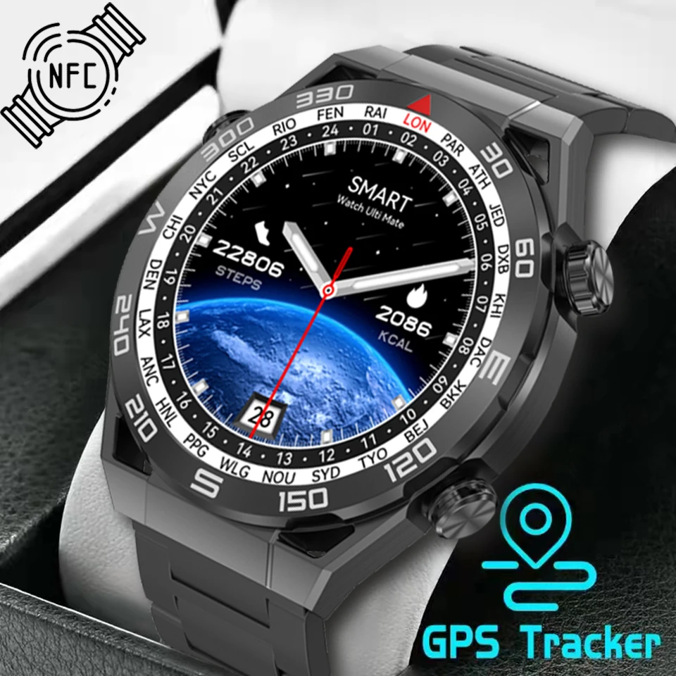 For Huawei DT Ultra Mate Smart Watch Men NFC Wireless Charging Bluetooth Call GPS Tracker Fitness Bracelet Business Smartwatch