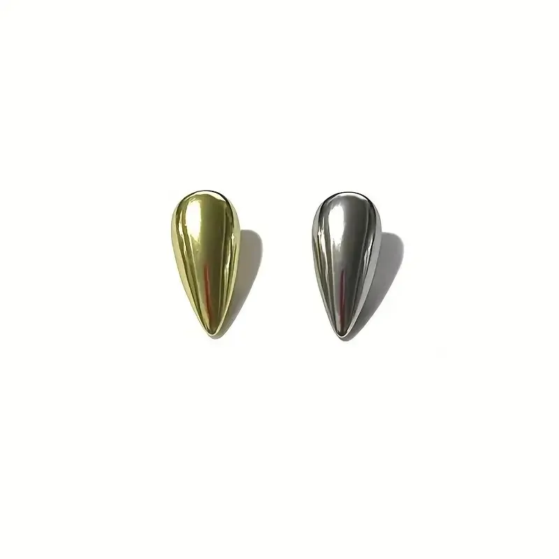 2Pcs 17MMShiny Golden And Silvery Fangs Suitable for Both Men And Women, Perfect for Halloween, Christmas, And Everyday Wear view 2