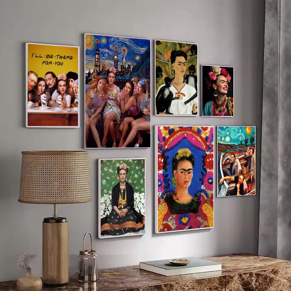 F-Frida ART K-Kahlo Anime Poster Decorative Wall Art Stickers Mural Photo Print for Home Living Room Hallway Decor