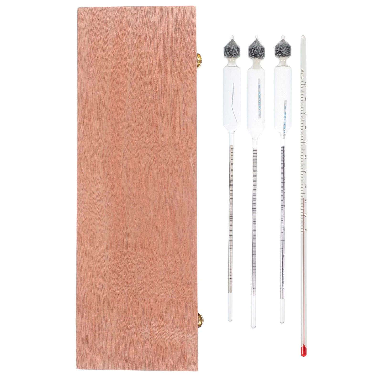 

1 set Alcohol Hydrometer Tester Glass Wood Paper Design 3pcs Measuring Tools Thermometer Brewing Making Specific