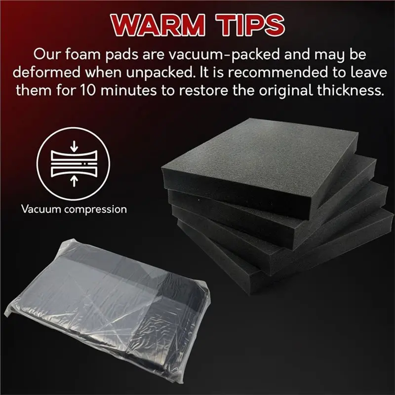 DT17 Pre-Cubed Foam Insert Pluck 4 Pcs Pick-Apart Plunk Foam, Pre-Separated for Cube Sheet with Bottom, Toolbox Foam Inserts