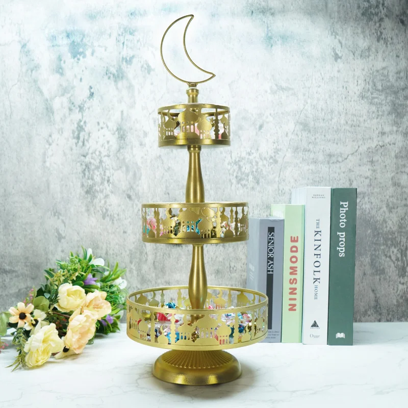 

Three-layer Castle Cake Tray Multi-layer Ornament Holiday Party Candy Decoration Dessert Stand