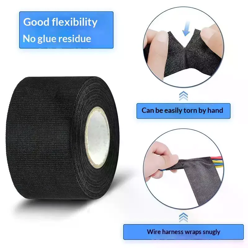 9/15/25/32/38/50MM Electrical Insulating Heat Resistant Harness Tape Car Cable Harness Wiring Loom Protection Waterproof Tape