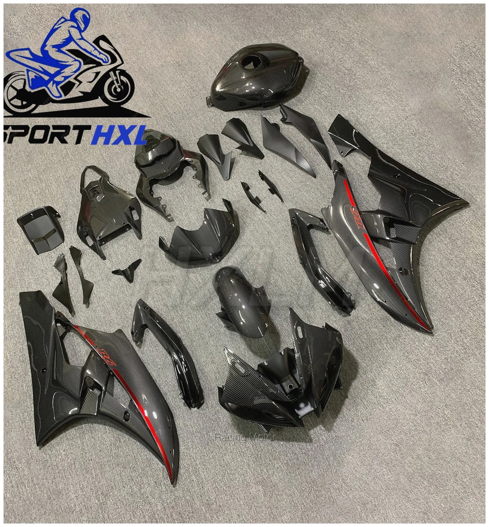 Motorcycle Fairing Body Kit - Fairings ABS Kit Fit for YAMAHA YZF- R6 2006 2007 and 06 07 Carbon fiber paint motoing cork fairin