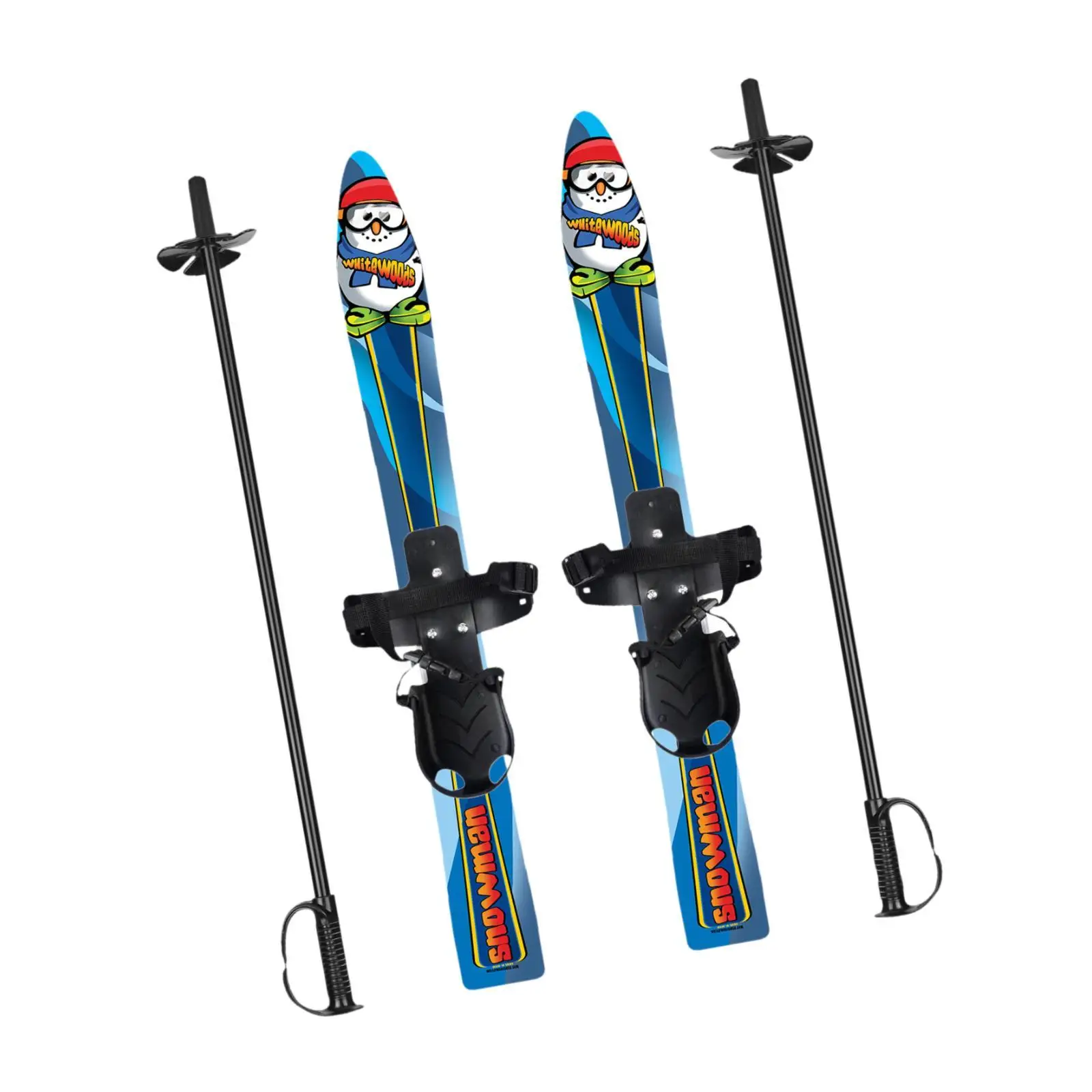 

Skiblades with Ski Poles Children Winter Equipment with Bindings Kids for Aged 3-8 Years Old Sporting Goods Short Skis for Snow