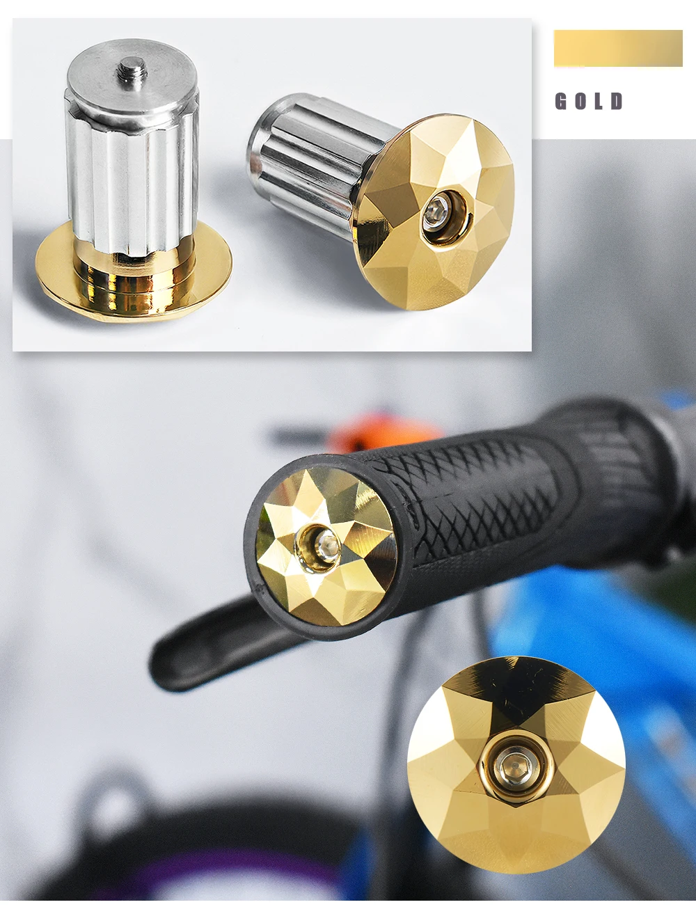 KRSEC1 Paar Mountainbike-Lenkerendstopfen aus Aluminiumlegierung, Lenkerendkappen für BMX, MTB, Fahrradgriffabdeckungen, Fahrradzubehör – Detail 7