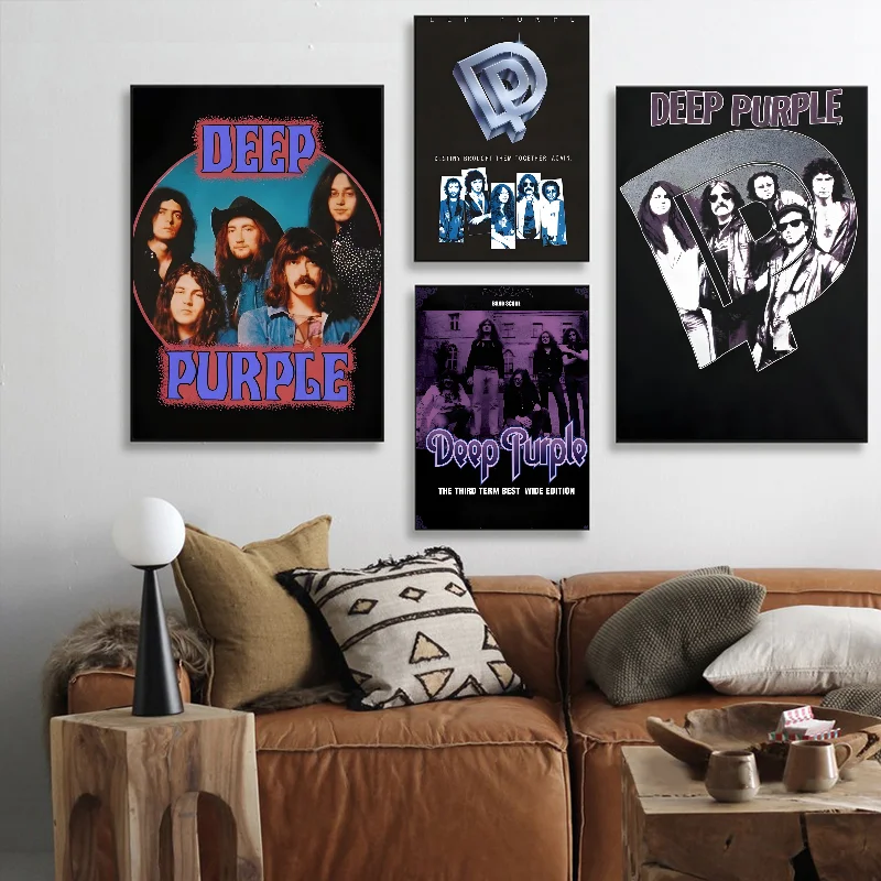 Singer Deep Purple Poster Self-adhesive Art Waterproof Paper Sticker Coffee House Bar Room Wall Decor