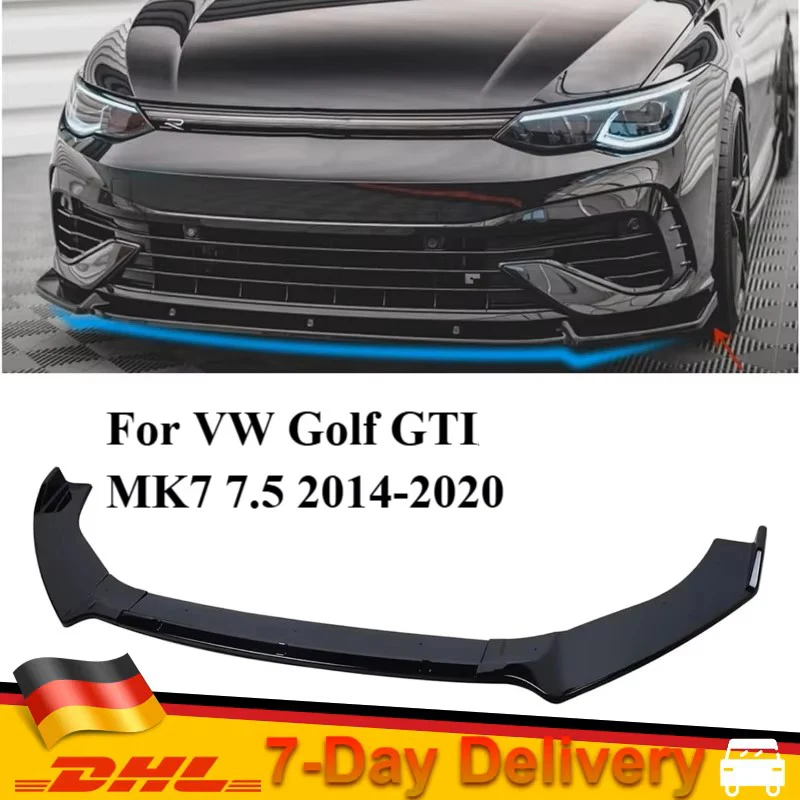 ماكستون نمط الجبهة حافة مصد السيارة لشركة فولكس فاجن جولف 7 7.5 GTI GTD 2013-2020 المصد الأمامي الفاصل الشفاه الناشر المفسد جسم السيارة ضبط عدة