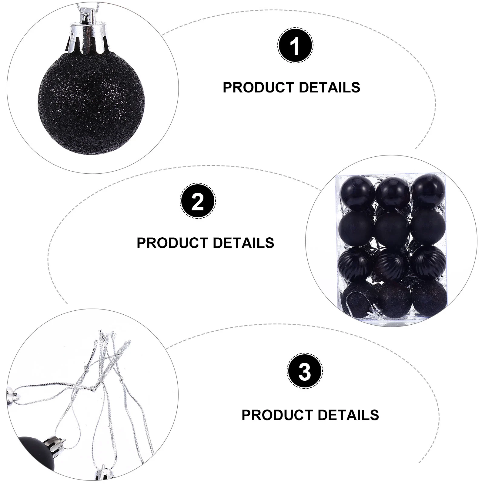 

48Pcs Christmas Ornaments Plastic Ball Set Gift Box Included Decorative Christmas Tree Hanging Balls for Holiday Party and Home
