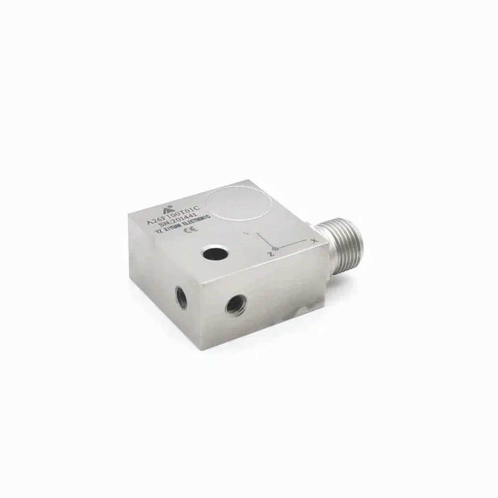 M5 series IEPE type A26F100T01C three-axis accelerometer, piezoelectric vibration, acceleration sensor 18VDC~ 28VDC three output